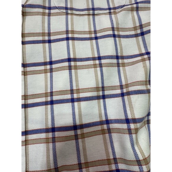 Vintage Sears Sport Shirt Blue Brown Check SS Button Down M Poly Cotton Exc Cond - Picture 7 of 9